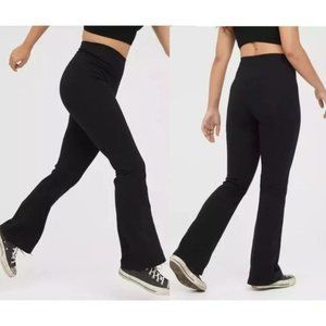 Aerie OFFLINE Women's OG High Waisted Flare Full Length Legging in True Black